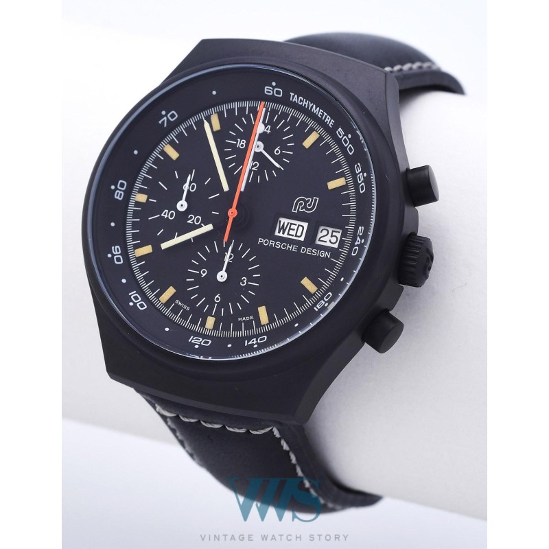 PORSCHE DESIGN (Chronographe Pilote Civile Black /  Logo Atelier / ref. 7176S/D), vers 1978