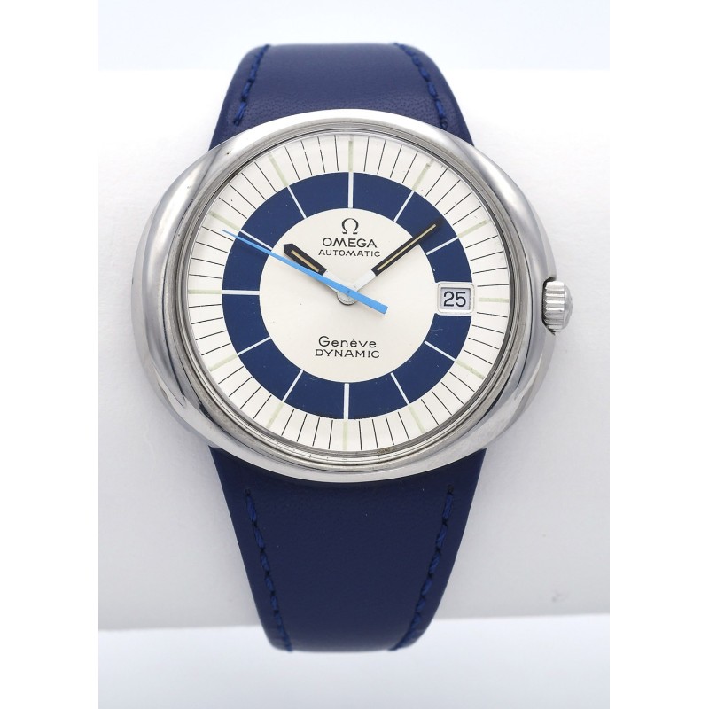 OMEGA (Dynamic Genève Automatic - Date / Silver & Blue / ref. 166.175), vers 1974