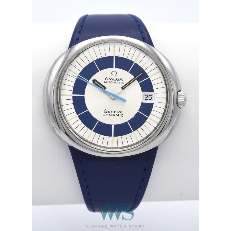 OMEGA (Dynamic Genève Automatic - Date / Silver & Blue / ref. 166.175), vers 1974