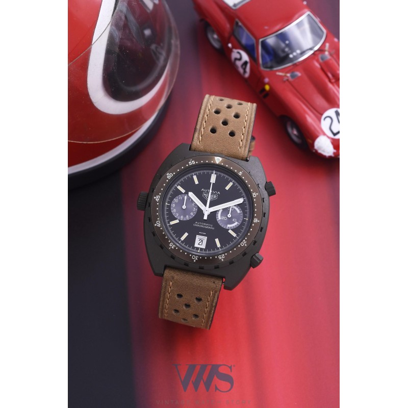 HEUER Chronographe Autavia Chrono Matic Military green ref. 111.603 MH vers 1983