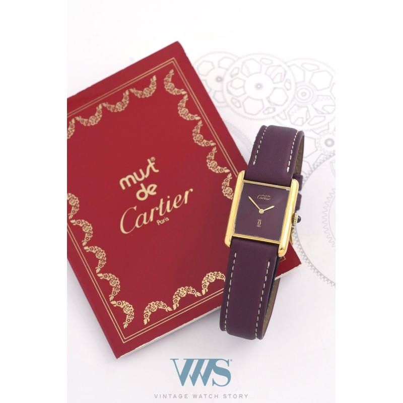 CARTIER (TANK MUST DE CARTIER - HOMME BORDEAUX numéroté), vers 1988