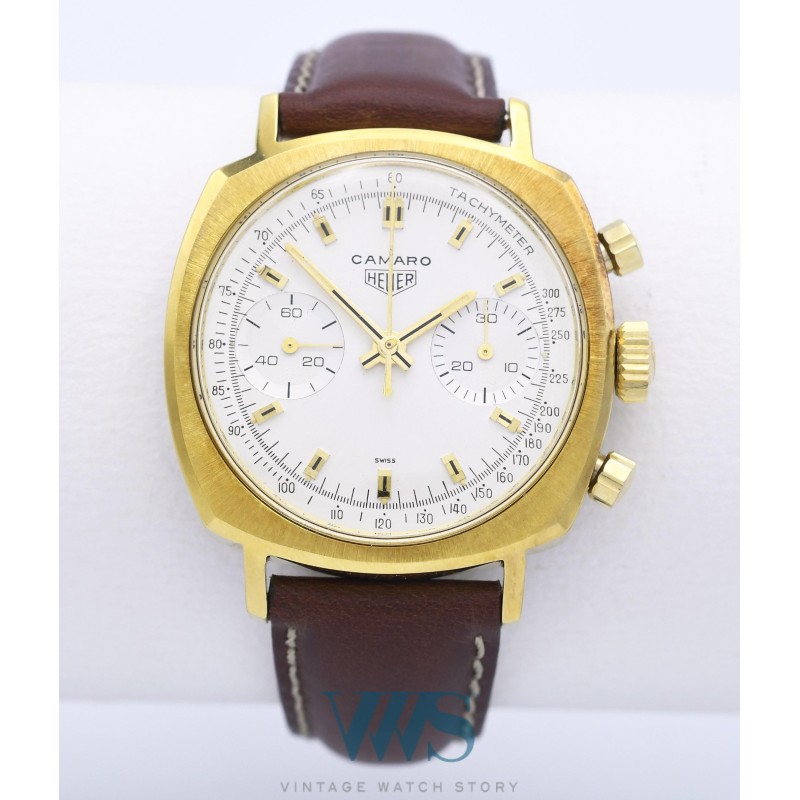 HEUER (Chronographe Camaro 30 "Gold Shell" - White / ref. 73345 T),