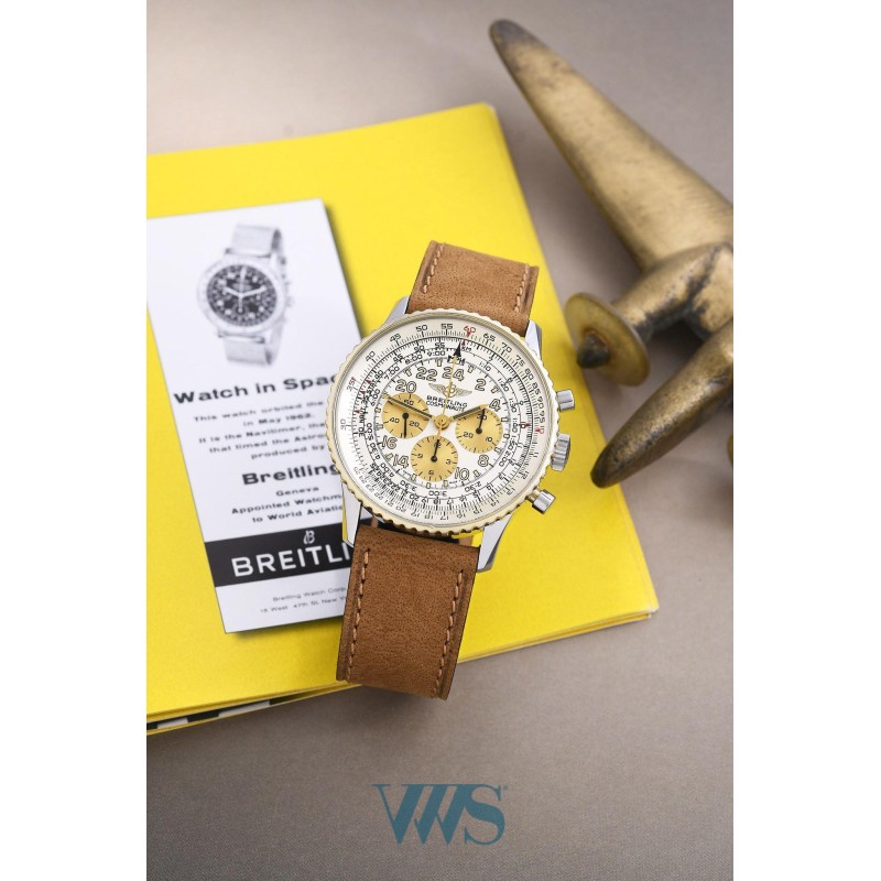 BREITLING (Chronographe Old Navitimer Cosmonaute / Or & Acier / ref. 81600F/B12019), vers 1991