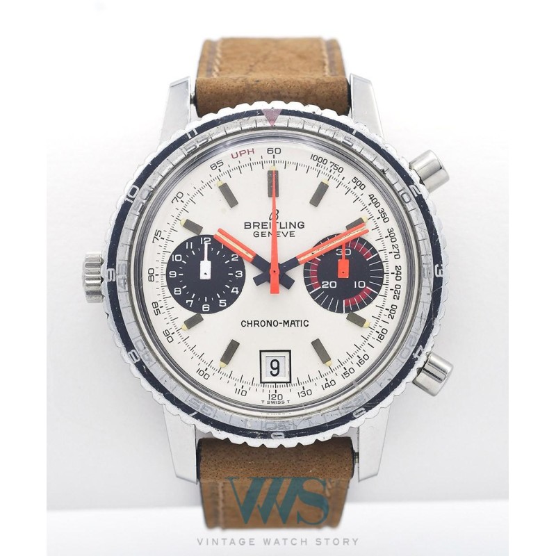 BREITLING (Chronographe Pilote Chrono-Matic / White / ref. 2110), vers 1969