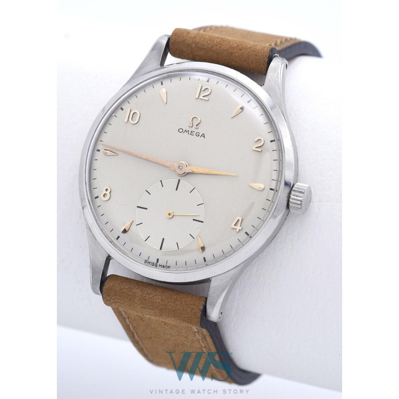 OMEGA (Classic Big Pan 265 - Petite seconde "Index Or rose" / ref. 2609-8), vers 1950