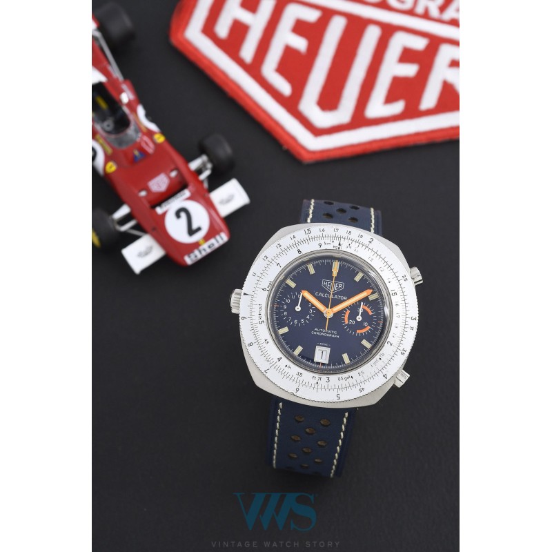 HEUER (CHRONOGRAPHE CALCULATOR - CHRONO-MATIC / BLUE / ref. 110.633 M), vers 1974