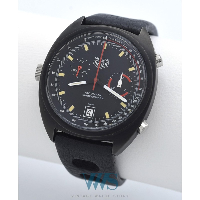 HEUER (Chronographe Monza Automatic Black PVD / ref. 150.501), vers 1977