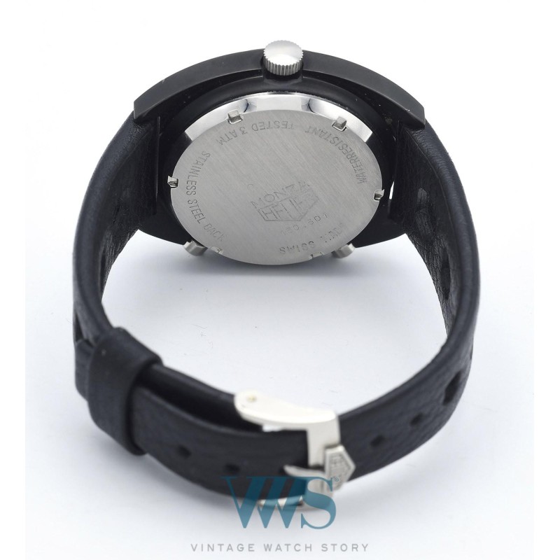 HEUER (Chronographe Monza Automatic Black PVD / ref. 150.501), vers 1977