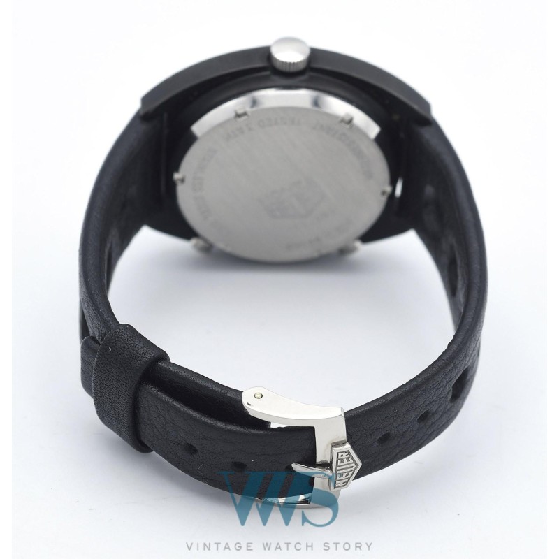 HEUER (Chronographe Monza Automatic Black PVD / ref. 150.501), vers 1977