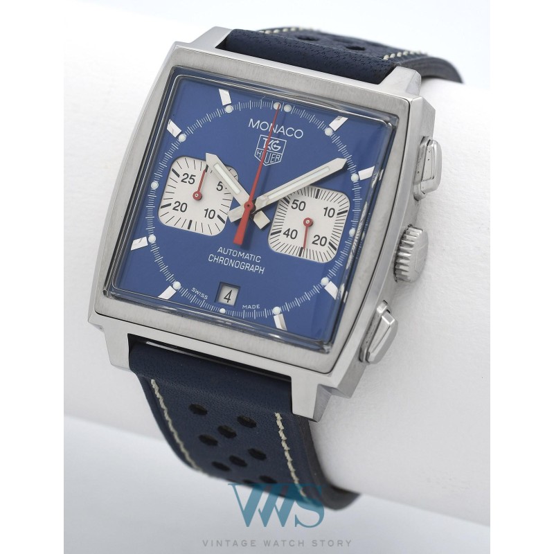 TAG HEUER (CHRONOGRAPHE MONACO BLUE / Steve McQueen / ref. CW2113.FC6183), vers 2005
