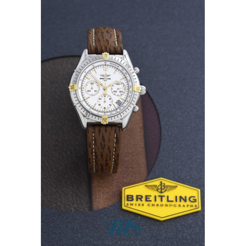 BREITLING (Chronographe Cockpit Automatic Date - White / Or & Acier / ref. B30012), vers 2000