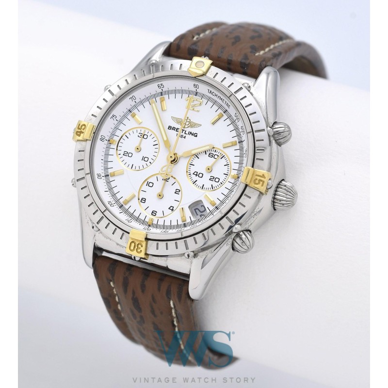 BREITLING (Chronographe Cockpit Automatic Date - White / Or & Acier / ref. B30012), vers 2000