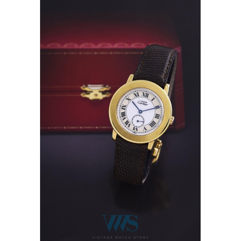 CARTIER (RONDE SOLO MUST / ROMAINE - VERMEIL / ref. 1810), vers 1990