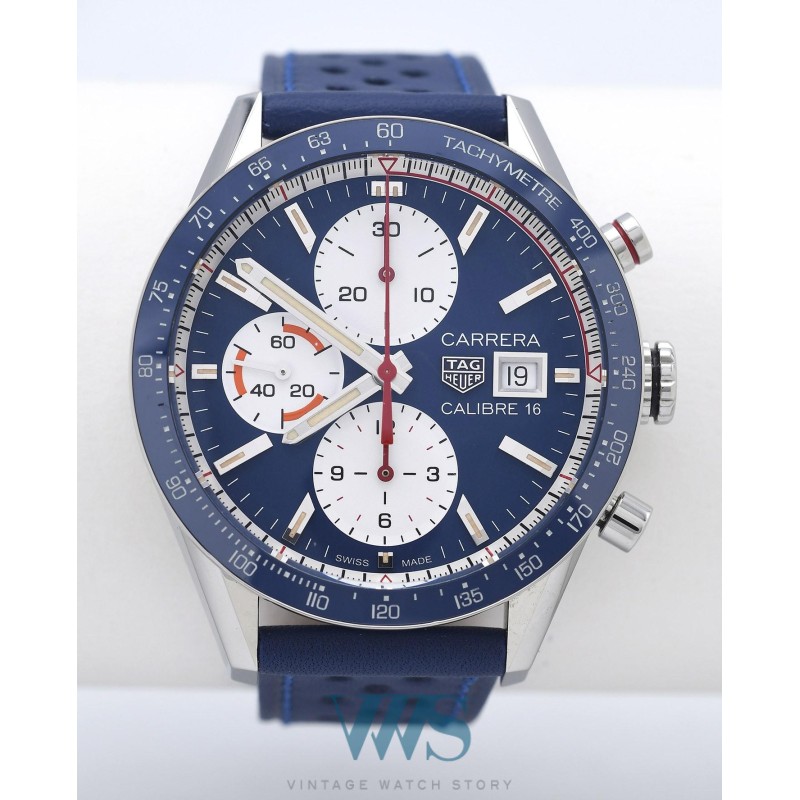 TAG HEUER (Chronographe Carrera Automatic Date Calibre 16 - Blue /