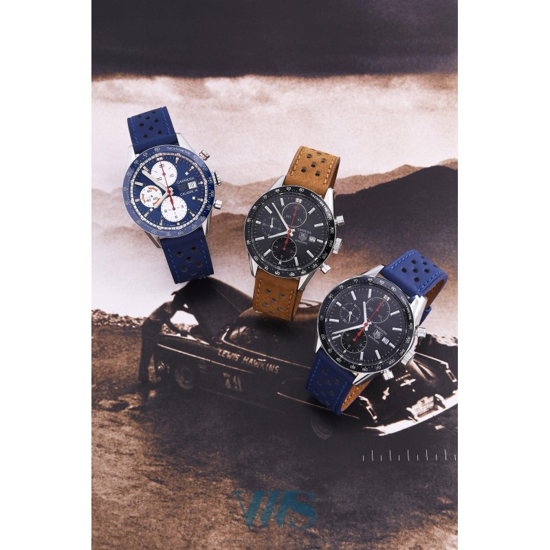 TAG HEUER (Chronographe Carrera Automatic Date Calibre 16 - Blue / ref. CV201AR), vers 2019