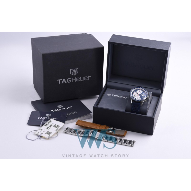 TAG HEUER (Chronographe Carrera Automatic Date Calibre 16 - Blue / ref. CV201AR), vers 2019