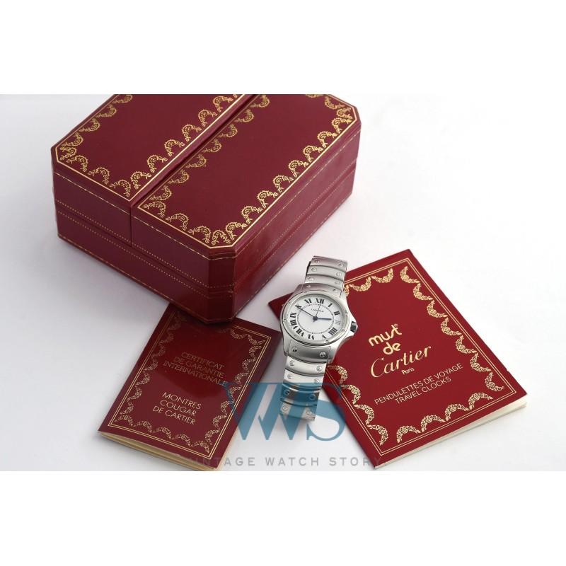 CARTIER (Santos Cougar GM / Date Acier - White / ref. 1920-1), vers 2000