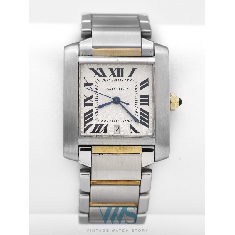 CARTIER (Tank Française Grand Modèle - Or & Acier Automatique / ref.