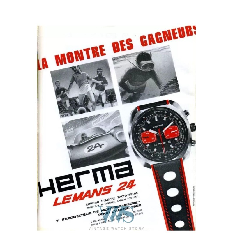 HERMA (CHRONOGRAPHE PILOTE / Le Mans / ref. 911120), vers 1970