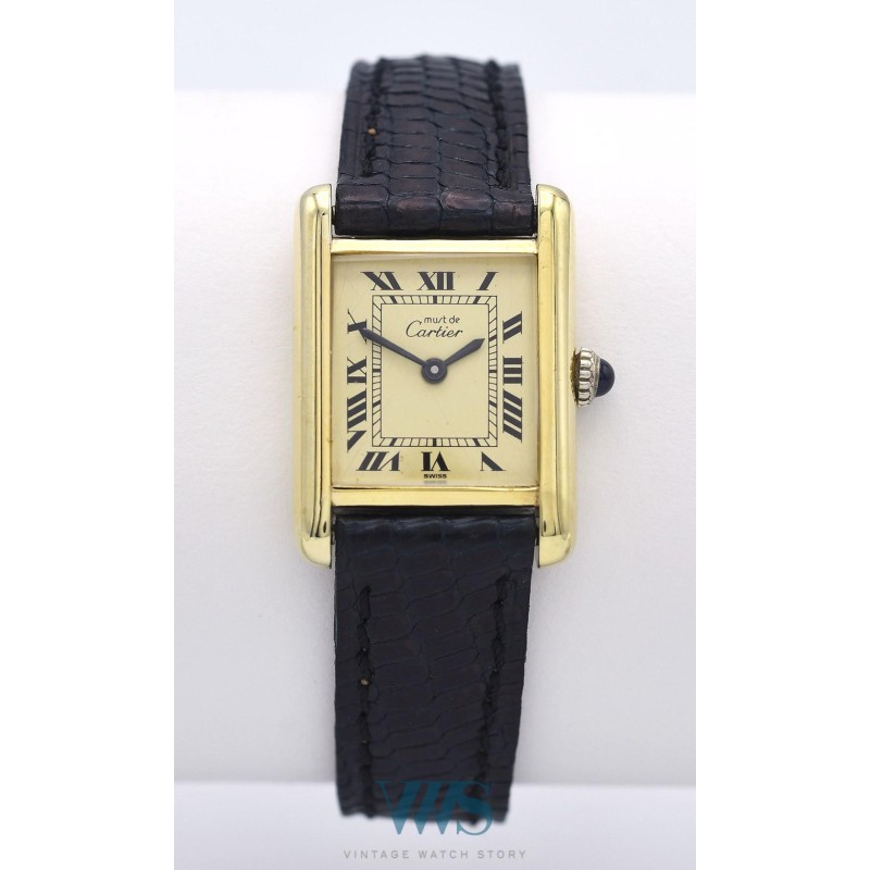 CARTIER (Tank Must Lady - Vermeil / Romaine Mécanique / ref. 3