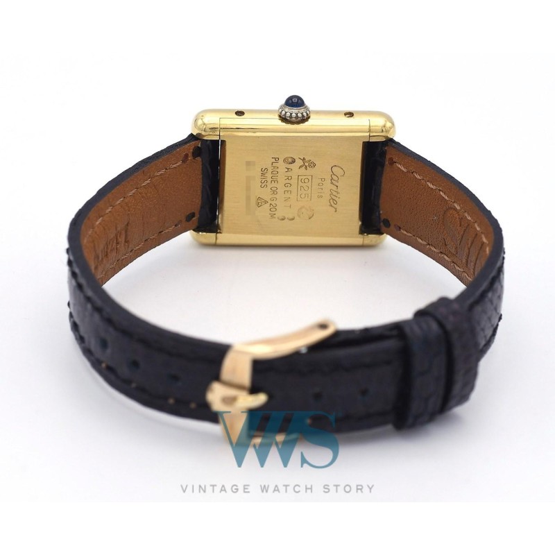 CARTIER (Tank Must Lady - Vermeil / Romaine Mécanique / ref. 3 082977), vers 1982