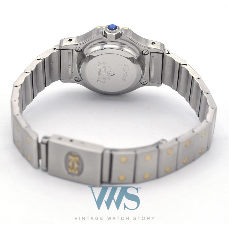 CARTIER (Santos ronde - Lady / Or & acier / ref. 0907), vers 1986