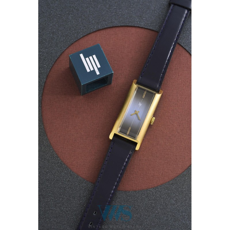 LIP (Lingot Panoramique / Plaqué or - Cadran Bronze Bleu / ref. 43.301), vers 1975