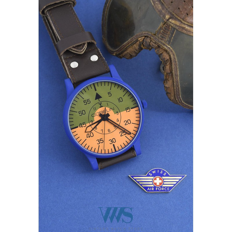 GUBELIN (SKY WATCH - CHASSEUR ALPIN / BLUE ), vers 1990