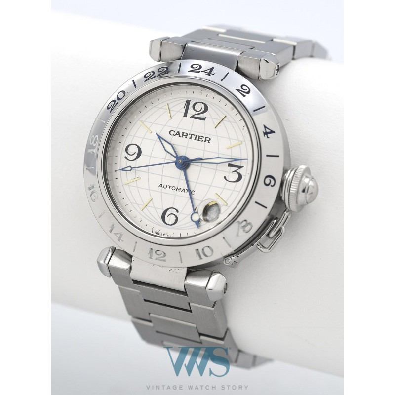 CARTIER (Pasha C / GMT - Silver / ref. 2377), vers 2005