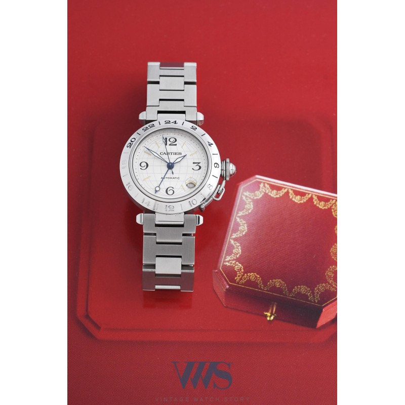 CARTIER (Pasha C / GMT - Silver / ref. 2377), vers 2005
