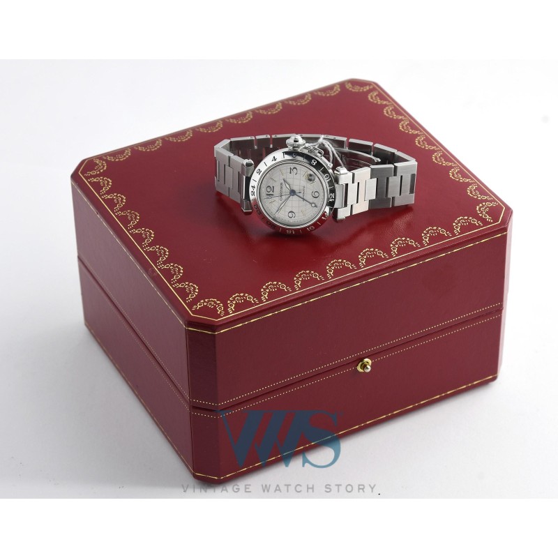 CARTIER (Pasha C / GMT - Silver / ref. 2377), vers 2005