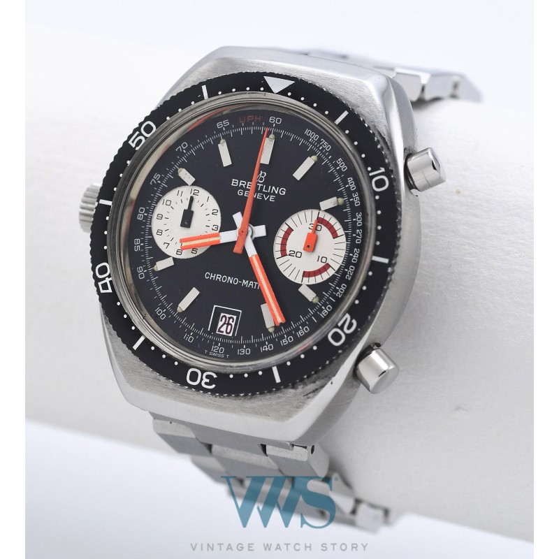 BREITLING (Chronographe Pilote Chrono-Matic / Tonneau Black / ref. 2112), vers 1969