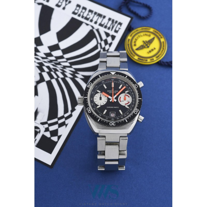 BREITLING (Chronographe Pilote Chrono-Matic / Tonneau Black / ref. 2112), vers 1969