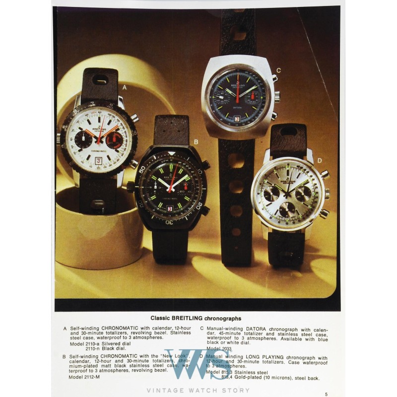 BREITLING (Chronographe Pilote Chrono-Matic / White / ref. 2110), vers 1973