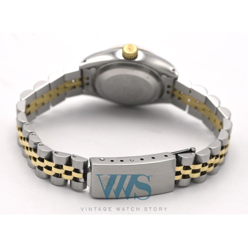 ROLEX (OYSTER PERPÉTUEL DATE / LADY OR & ACIER / ref. 6917 F), vers 1981
