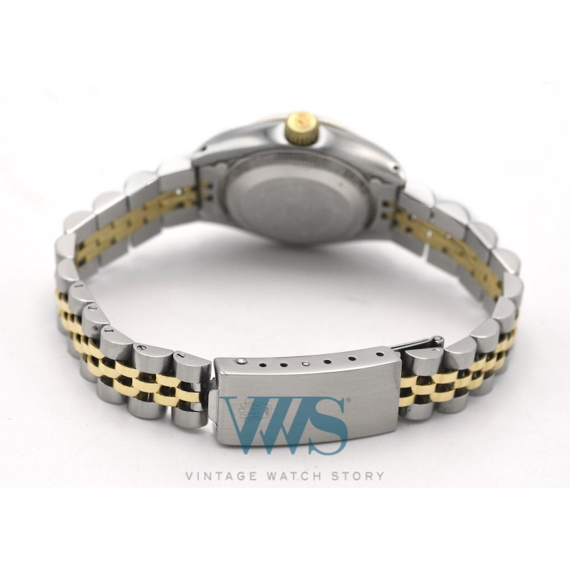 ROLEX (OYSTER PERPÉTUEL DATE / LADY OR & ACIER / ref. 6917 F), vers 1981