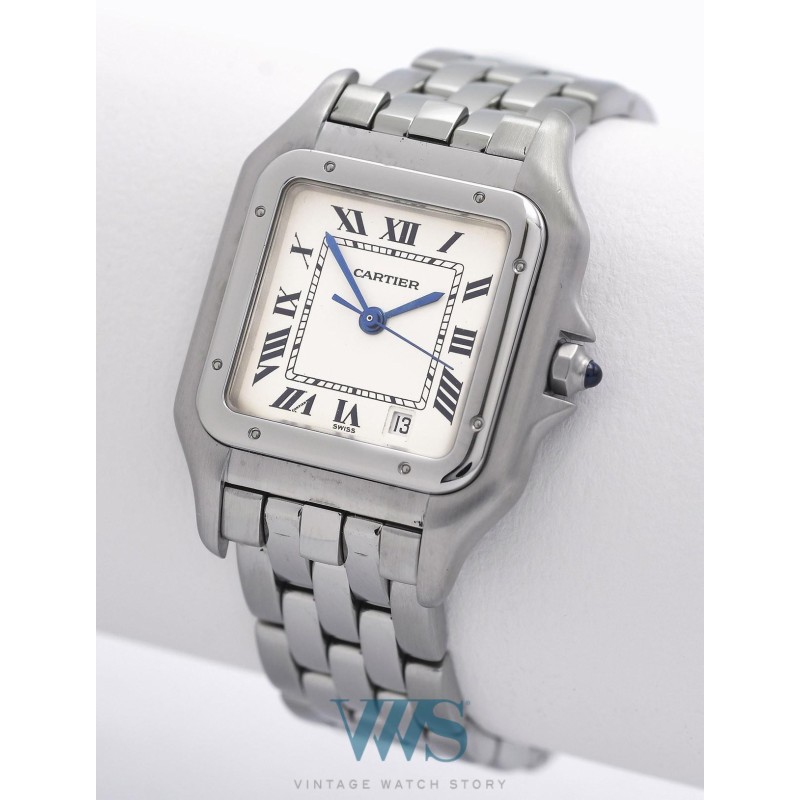 CARTIER (PANTHÈRE MEDIUM ACIER / DATE - WHITE / ref. 1310)