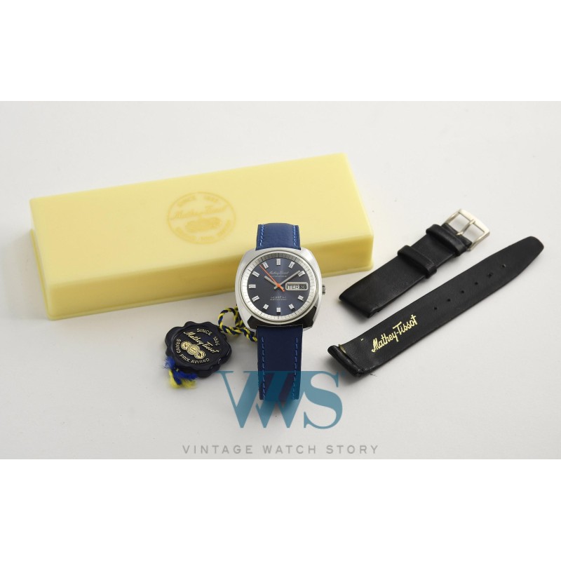 MATHEY-TISSOT (Matissonic 150 UHF Automatique / Double Date - Blue / ref. 1608), vers 1970