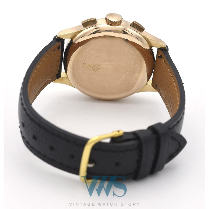 CHRONOGRAPHE SUISSE (Chronographe Bi-Compax luxe / Or rose numéroté), vers 1946