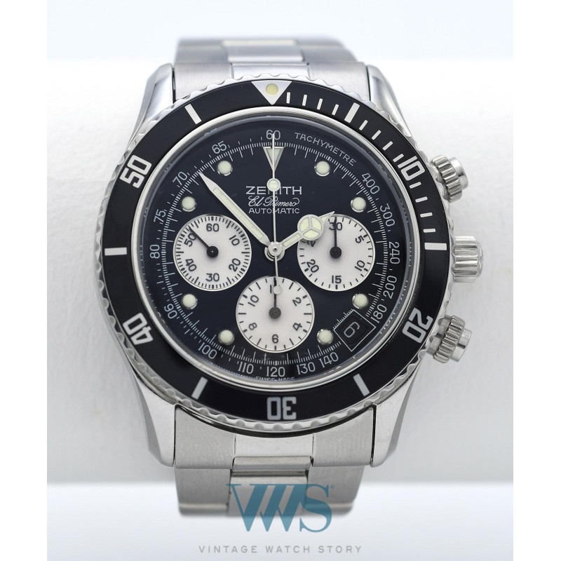 ZENITH (CHRONOGRAPHE DELUCA / PANDA poussoirs vissés - EL PRIMERO /