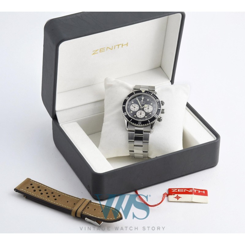 ZENITH (CHRONOGRAPHE DELUCA / PANDA poussoirs vissés - EL PRIMERO / ref. 02. 2310.400), vers 1992