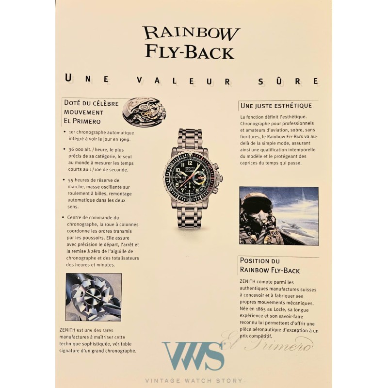 ZENITH (CHRONOGRAPHE RAINBOW / AVIATEUR FLY-BACK COULEURS / ref. 02.0480.405), vers 1998