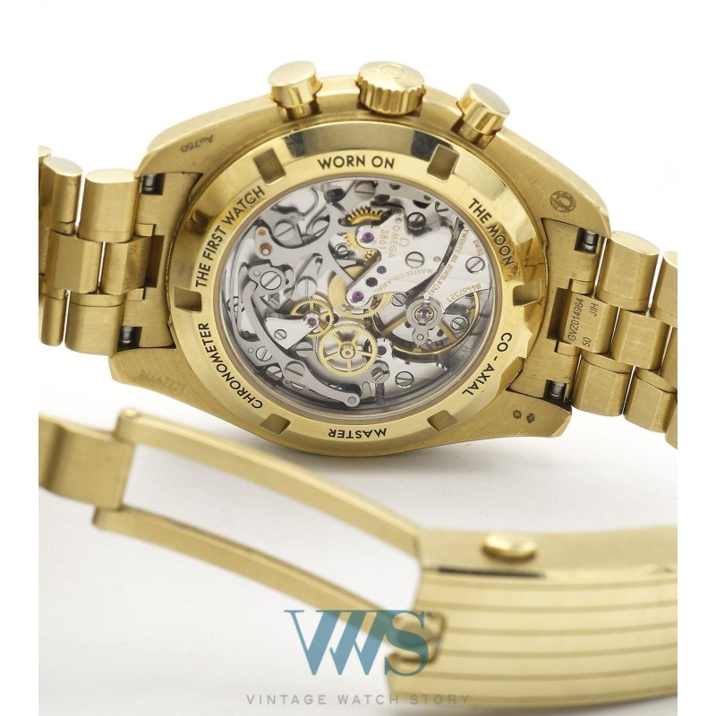 OMEGA (Chronographe Speedmaster Professional Coaxial / Green - Or jaune / ref. 310.60.42.50.10001), vers 2024