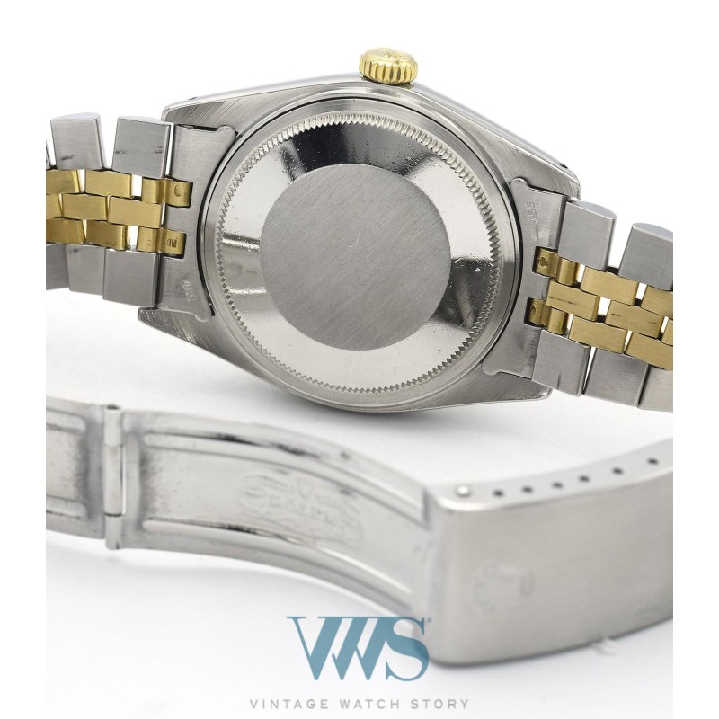 ROLEX (OYSTER PERPETUAL DATEJUST 36 / HOMME CHAMPAGNE OR & ACIER / ref. 16013F), vers 1978