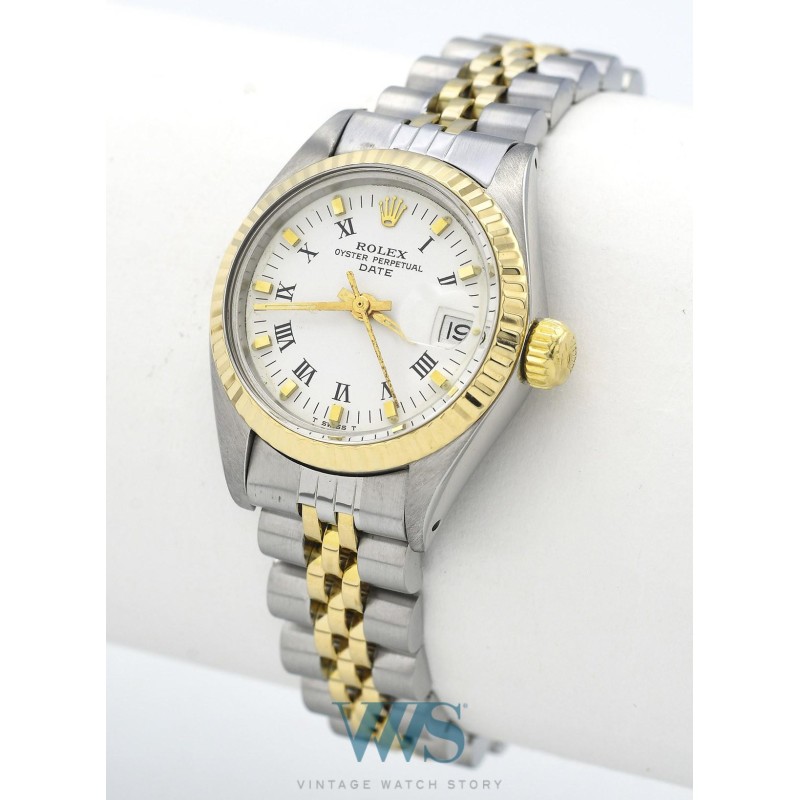 ROLEX (OYSTER PERPETUAL DATE / ROMAINE LADY OR - ACIER / ref. 6917F), vers 1978