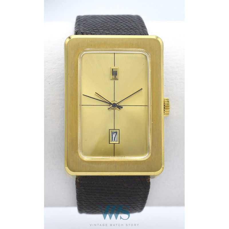 LIP (Rectangle panoramic / Lingot - Lunette lisse - Plaqué or / ref.