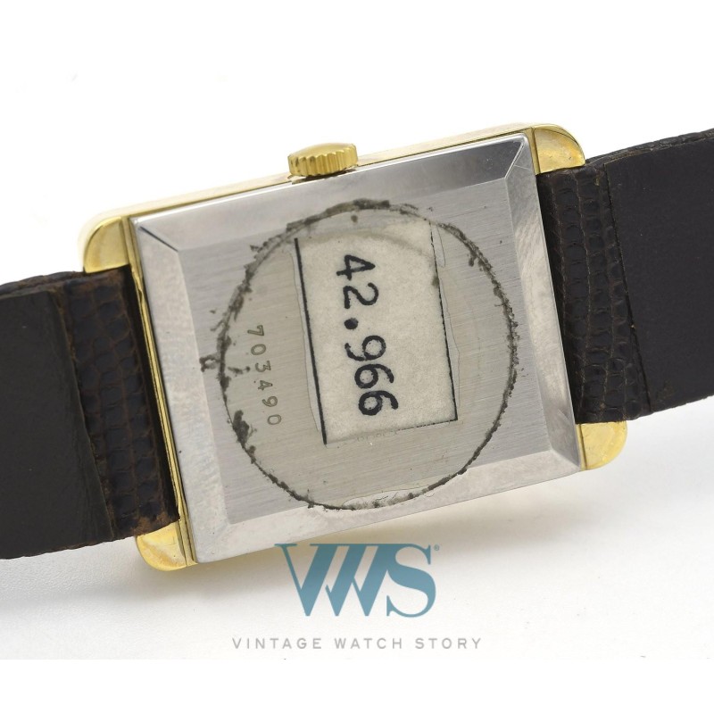 LIP (Rectangle panoramic / Lingot - Lunette lisse - Plaqué or / ref. 42.966), vers 1975