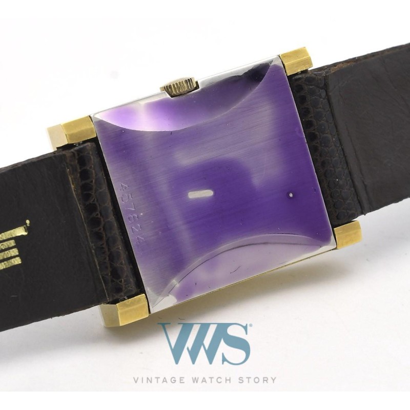 LIP (Rectangle panoramique / Cadran Fumato - Plaqué or / ref. 43639), vers 1973