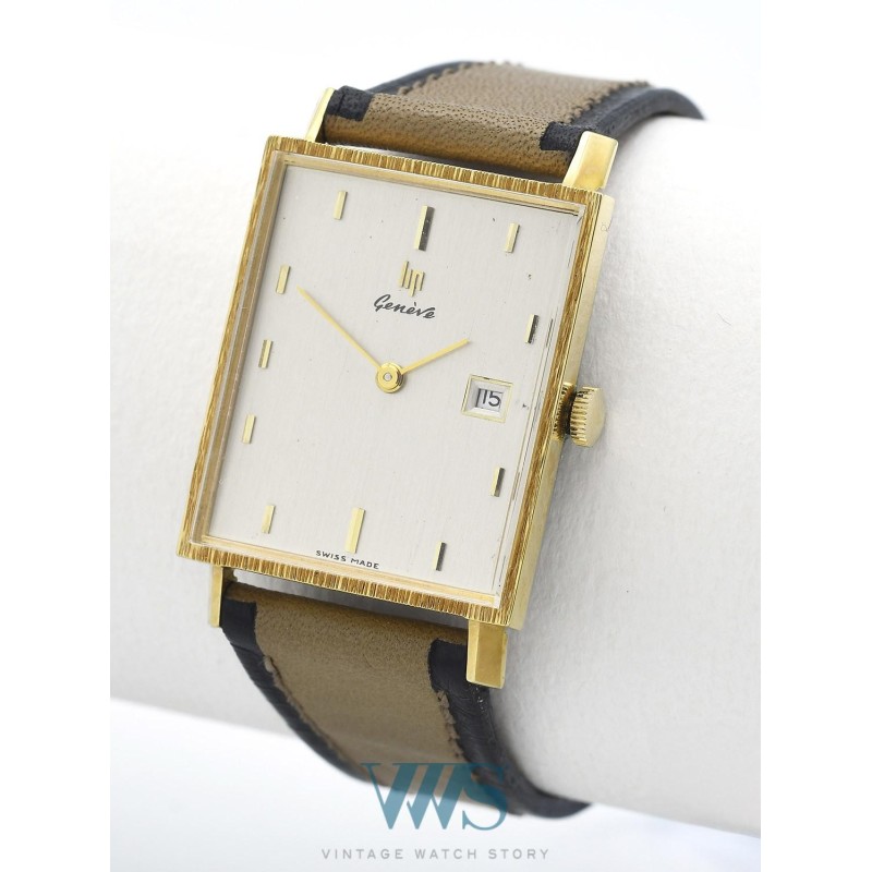 LIP (Tank Genève / Homme - Date / Plaqué or - mécanique / ref. 43512), vers 1975