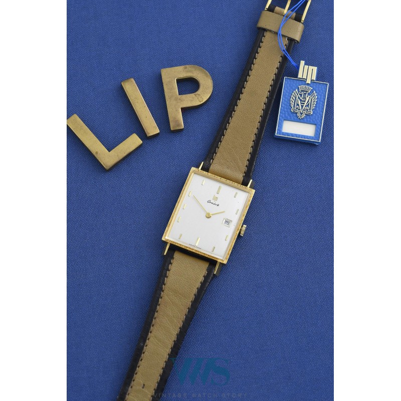 LIP (Tank Genève / Homme - Date / Plaqué or - mécanique / ref. 43512), vers 1975